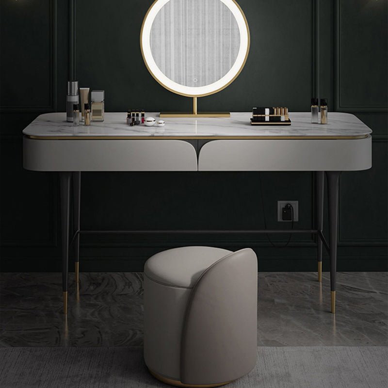 39.37 "Estado de tocador ancho con taburete Tope de tocador de maquillaje en blanco