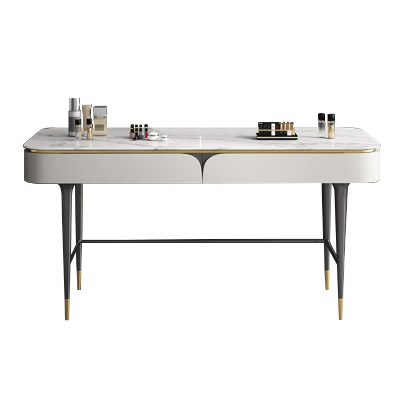 39.37 "Estado de tocador ancho con taburete Tope de tocador de maquillaje en blanco