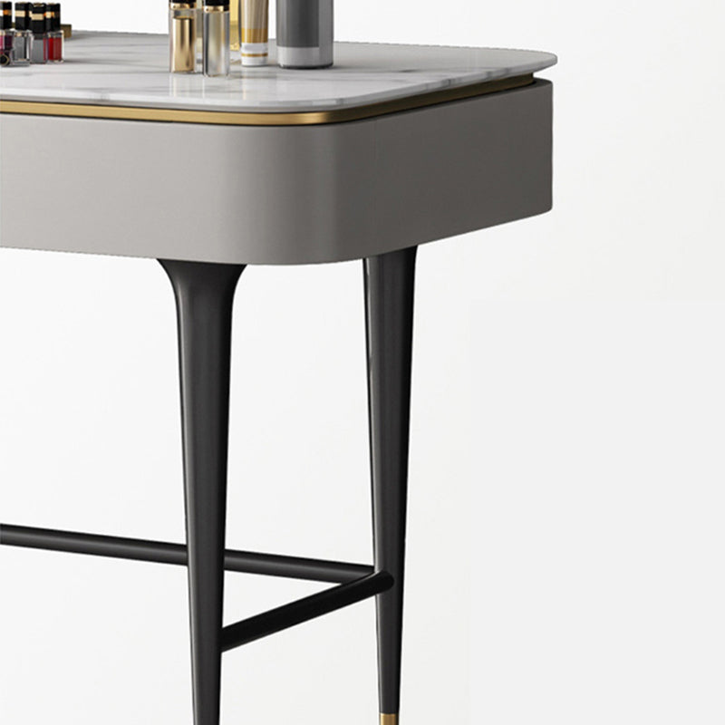 39.37 "Estado de tocador ancho con taburete Tope de tocador de maquillaje en blanco