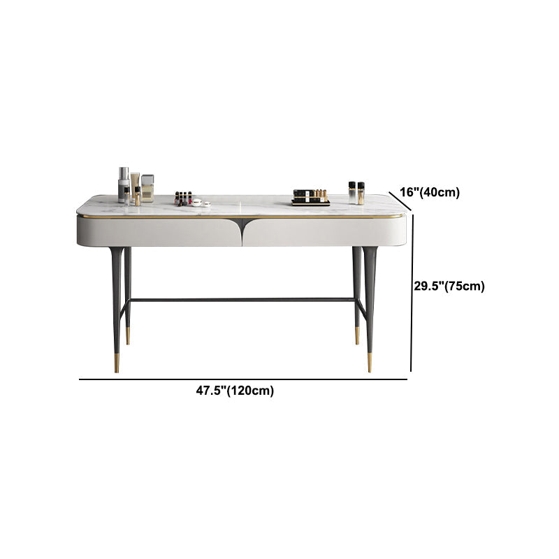 39.37 "Estado de tocador ancho con taburete Tope de tocador de maquillaje en blanco