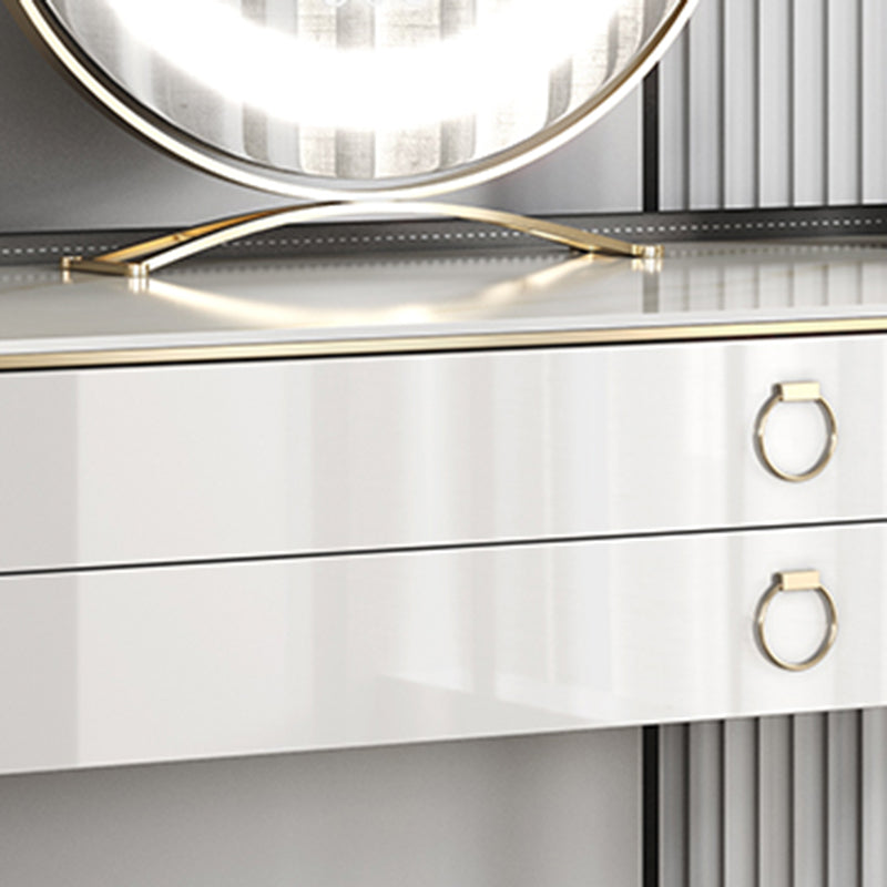 Bedroom Make-up Vanity Luxurious 2-Drawer Vanity Desk with Stool Clearhalo 'Bedroom Furniture' 'furn' 'furn_makeup_vanities' 'Furniture' 'Makeup Vanities' 'makeup_vanities' 5898620