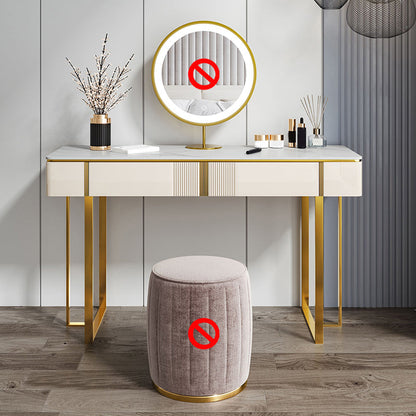 2 -schüchternen Waschtisch -Make -up -Tisch -Eitelkeitshocker in Weiß - 29,53 "H.