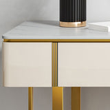 2 -schüchternen Waschtisch -Make -up -Tisch -Eitelkeitshocker in Weiß - 29,53 "H.