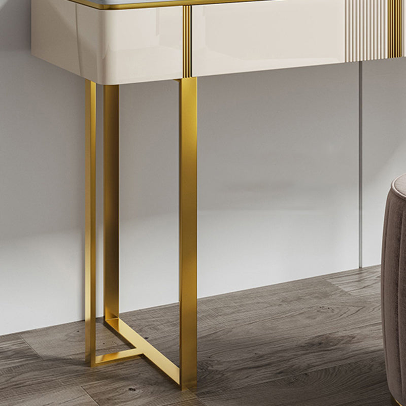 2 -schüchternen Waschtisch -Make -up -Tisch -Eitelkeitshocker in Weiß - 29,53 "H.