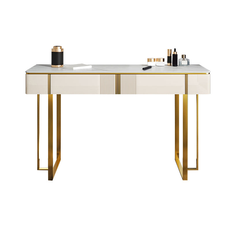 2 -schüchternen Waschtisch -Make -up -Tisch -Eitelkeitshocker in Weiß - 29,53 "H.