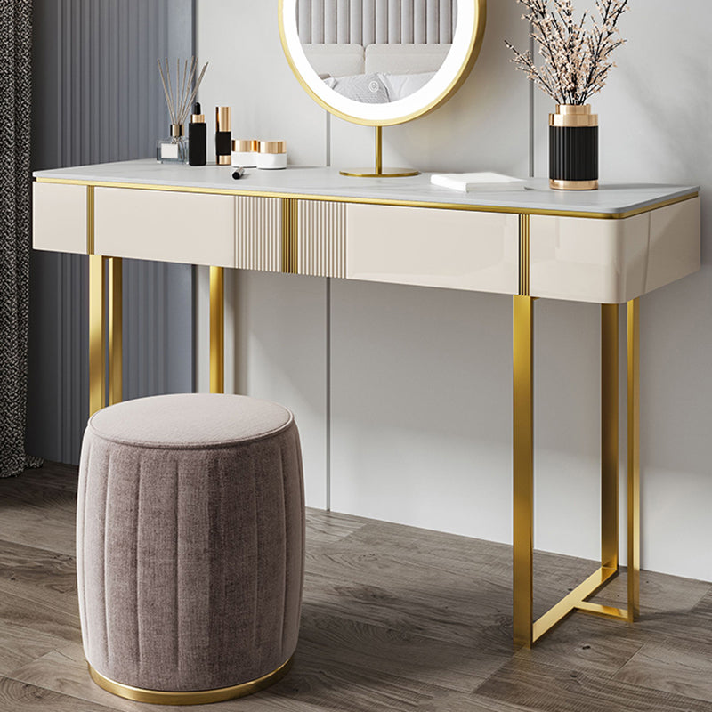 2 -schüchternen Waschtisch -Make -up -Tisch -Eitelkeitshocker in Weiß - 29,53 "H.