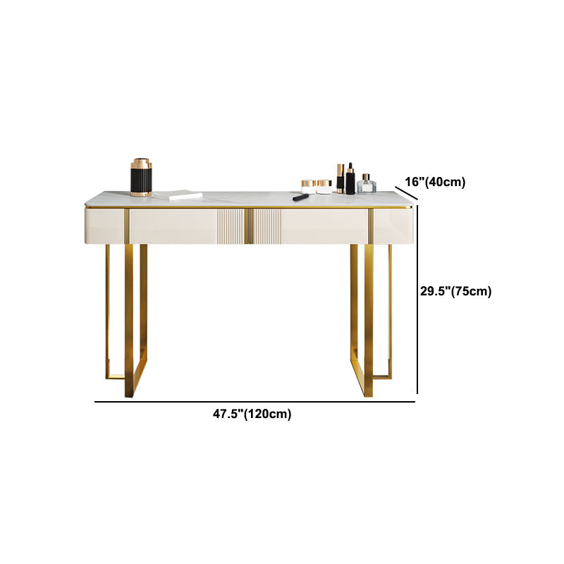 2 -schüchternen Waschtisch -Make -up -Tisch -Eitelkeitshocker in Weiß - 29,53 "H.