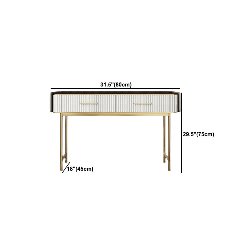 Glam Glass Top ijdelheid make -uptafel ontlasting ingesteld met opbergladen