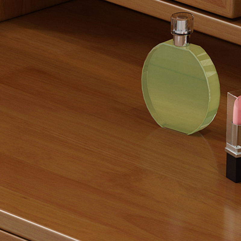 Solid Wood Vanity Table Set 3-Drawer Makeup Vanity Table with Mirror and Stool Clearhalo 'Bedroom Furniture' 'furn' 'furn_makeup_vanities' 'Furniture' 'Makeup Vanities' 'makeup_vanities' 5898700