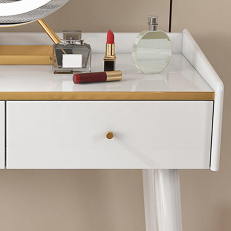 Tabella di vanità per trucco da 31,5 "W imposta in bianco con 2 cassetti