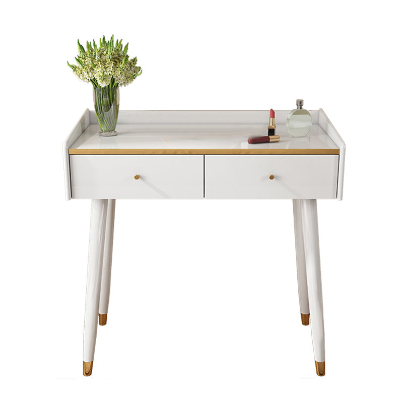 Tabella di vanità per trucco da 31,5 "W imposta in bianco con 2 cassetti