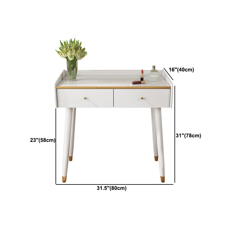 Tabella di vanità per trucco da 31,5 "W imposta in bianco con 2 cassetti