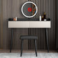 Coiffeuse contemporaine à 2 tiroirs avec plateau en pierre noire et tabouret