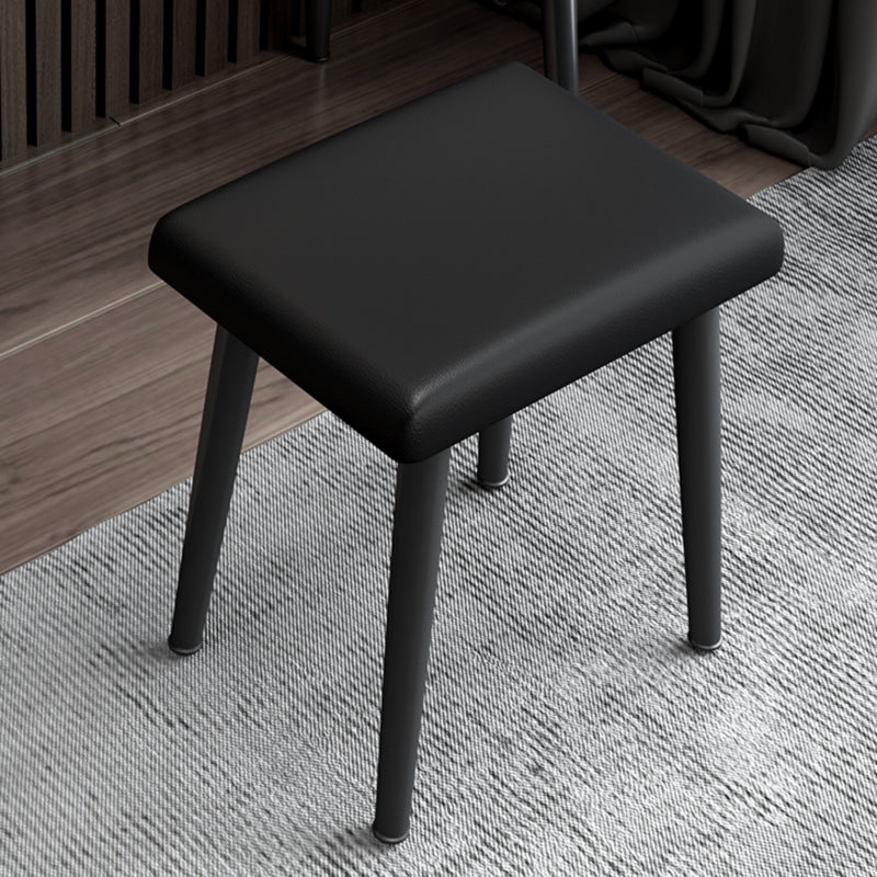 Coiffeuse contemporaine à 2 tiroirs avec plateau en pierre noire et tabouret