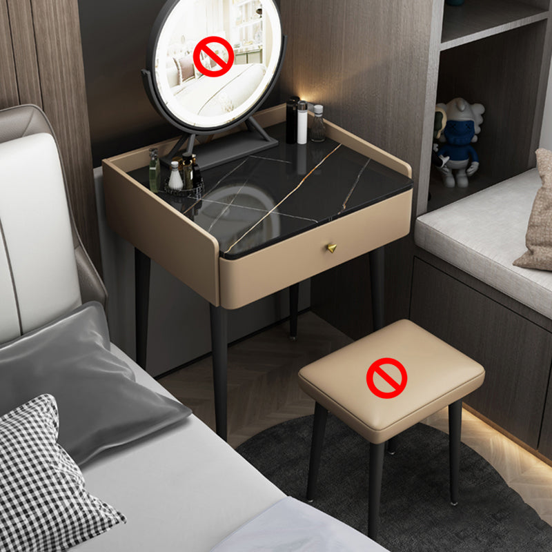 23.62 "Mesa de tocador de piedra ancha Mesa de tocador de maquillaje moderno con cajones de almacenamiento