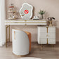 White Glam Vanity Dressing Table Set with Stool & 5 Storage Drawers Makeup Vanity & Stools Clearhalo 'Bedroom Furniture' 'furn' 'furn_makeup_vanities' 'Furniture' 'Makeup Vanities' 'makeup_vanities' 5898821