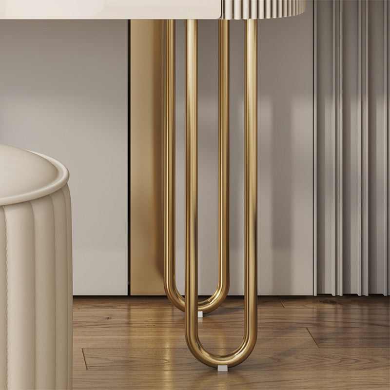 2つの引き出しメイクアップテーブルデスクスツールの女性のための虚栄心-17.72 "D