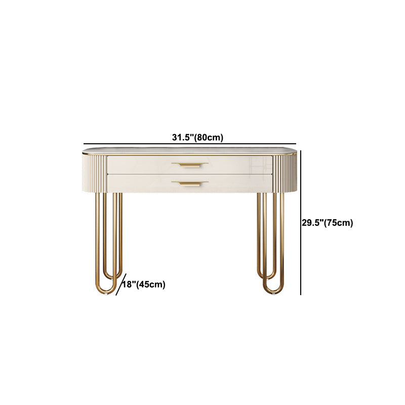 2つの引き出しメイクアップテーブルデスクスツールの女性のための虚栄心-17.72 "D