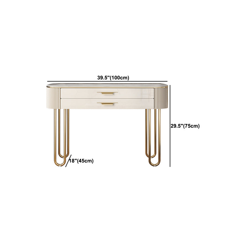 2つの引き出しメイクアップテーブルデスクスツールの女性のための虚栄心-17.72 "D