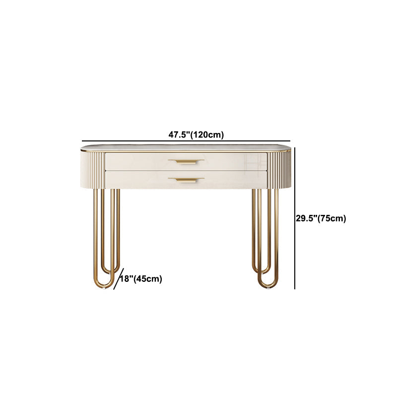 2つの引き出しメイクアップテーブルデスクスツールの女性のための虚栄心-17.72 "D