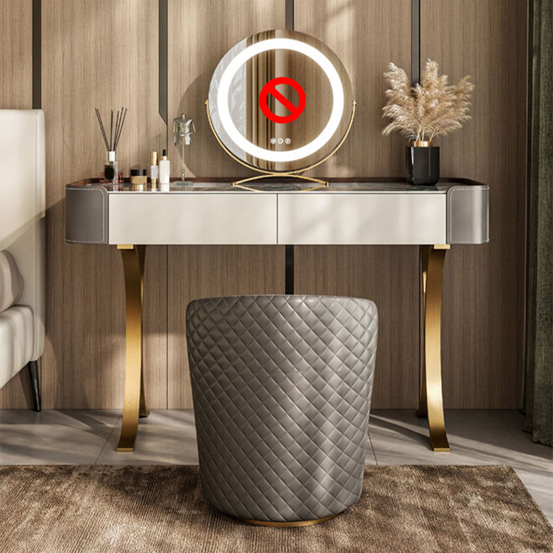 2 cajones de tocador con taburete Glam Stone Top Manaup Tocador de tocador