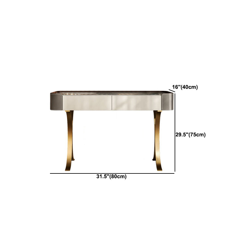 2 cajones de tocador con taburete Glam Stone Top Manaup Tocador de tocador