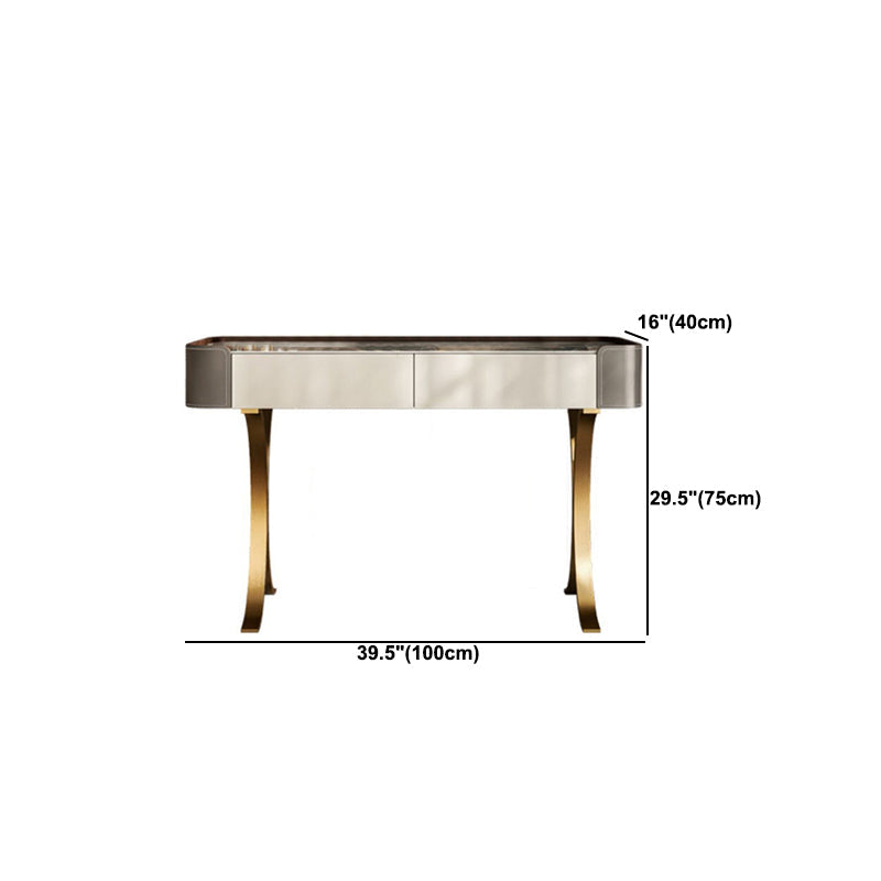 2 cajones de tocador con taburete Glam Stone Top Manaup Tocador de tocador