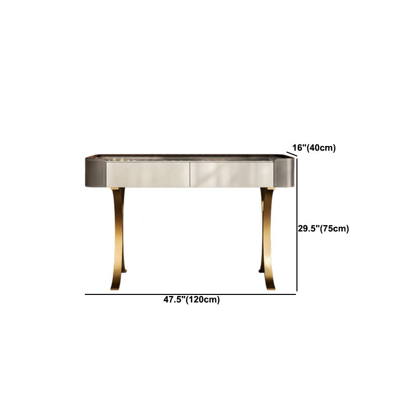 2 cajones de tocador con taburete Glam Stone Top Manaup Tocador de tocador