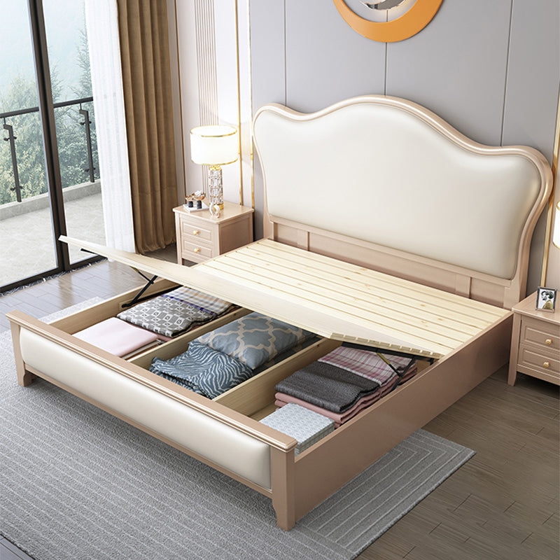 Modern Wood and Upholstered Standard Bed 57.5" Tall Panel Bed Lift Up Storage Single Bed Unavailable Clearhalo 'Bedroom Furniture' 'Beds' 'furn' 'furn_beds' 'Furniture' 5898956