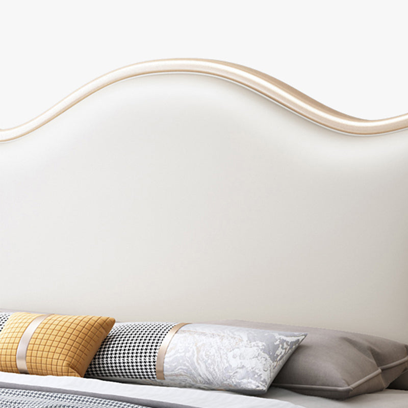 Modern Wood and Upholstered Standard Bed 57.5" Tall Panel Bed Clearhalo 'Bedroom Furniture' 'Beds' 'furn' 'furn_beds' 'Furniture' 5898960