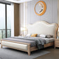 Modern Wood and Upholstered Standard Bed 57.5" Tall Panel Bed Panel Bed & Mattress Spring&Latex Clearhalo 'Bedroom Furniture' 'Beds' 'furn' 'furn_beds' 'Furniture' 5898966