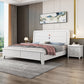 White Contemporary Panel Bed Solid Wood Bed Frame, 44.5" Tall Panel Bed & Mattress Clearhalo 'Bedroom Furniture' 'Beds' 'furn' 'furn_beds' 'Furniture' 5898968