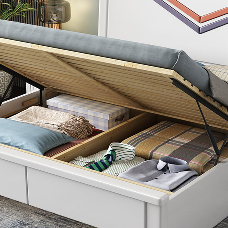 Contemporary Standard Bed Solid Wood Panel Bed with Headboard