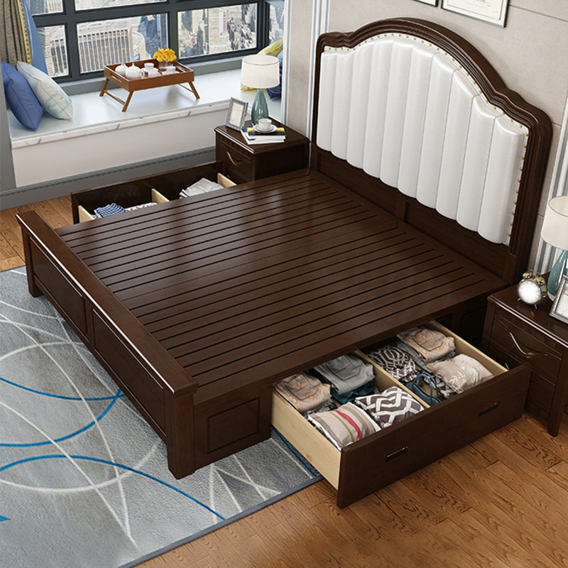 Letto a pannello in legno con cornice per letto contemporaneo con testiera rivestita