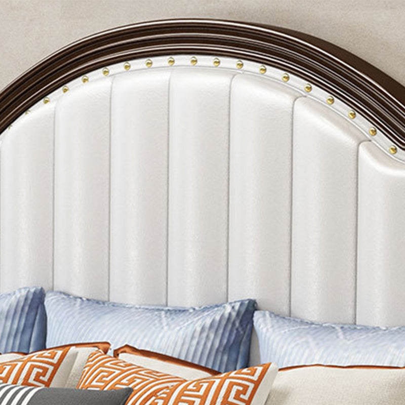 Lit contemporain Cadre en caoutchouc Lit en panneau en bois avec tête de lit rembourrée