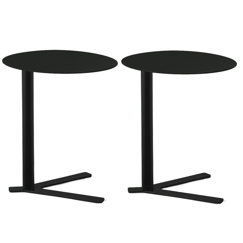 Metal Round Side End Table Minimalist Side Table for Living Room Gloss Black 2 Clearhalo 'Coffee & Accent Tables' 'End & Side Tables' 'end_side_tables' 'furn' 'furn_end_side_tables' 'Furniture' 'Living Room Furniture' 5899189