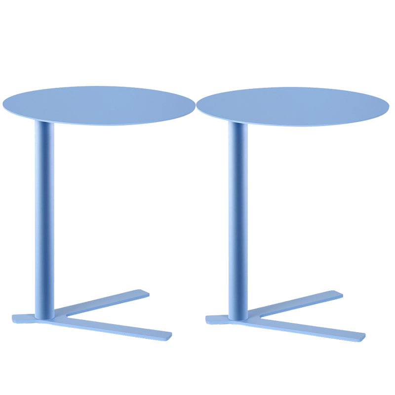 Metal Round Side End Table Minimalist Side Table for Living Room Light Blue 2 Clearhalo 'Coffee & Accent Tables' 'End & Side Tables' 'end_side_tables' 'furn' 'furn_end_side_tables' 'Furniture' 'Living Room Furniture' 5899200