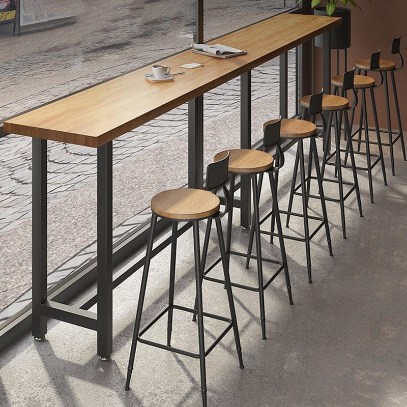 Modern 1/7 Pieces Bar Table Set Rectangle Wood Counter Table with High Stools for Cafe Clearhalo 'Bar Furniture' 'furn' 'furn_home_bar_bar_sets' 'Furniture' 'Home Bars & Bar Sets' 'home_bar_bar_sets' 'Kitchen & Dining Furniture' 5899233