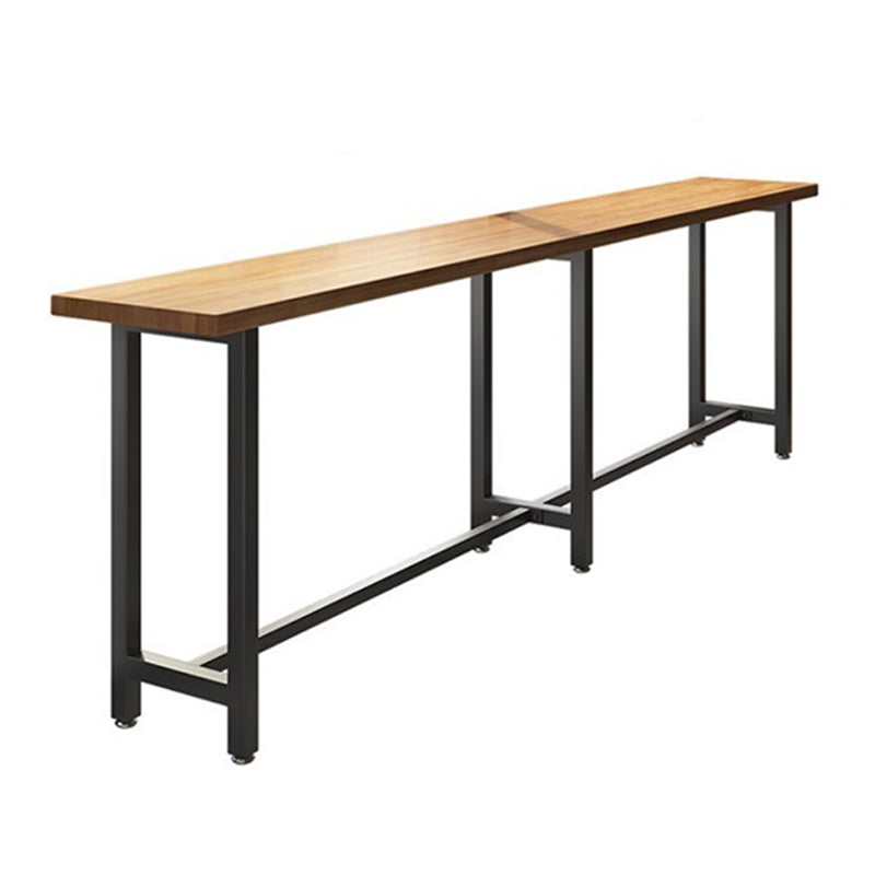 Modern 1/7 Pieces Bar Table Set Rectangle Wood Counter Table with High Stools for Cafe Wood 142"L x 16"W Clearhalo 'Bar Furniture' 'furn' 'furn_home_bar_bar_sets' 'Furniture' 'Home Bars & Bar Sets' 'home_bar_bar_sets' 'Kitchen & Dining Furniture' 5899237