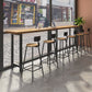 Modern 1/7 Pieces Bar Table Set Rectangle Wood Counter Table with High Stools for Cafe 7 Pieces: Table, 7 Wood Stools Clearhalo 'Bar Furniture' 'furn' 'furn_home_bar_bar_sets' 'Furniture' 'Home Bars & Bar Sets' 'home_bar_bar_sets' 'Kitchen & Dining Furniture' 5899238