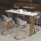 Glam Style Bartafelset 1/2/5-delige rechthoekige bartafel met metalen hoge krukken voor thuis