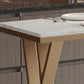 Glam Style Bartafelset 1/2/5-delige rechthoekige bartafel met metalen hoge krukken voor thuis