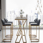 Glam Style Bartafelset 1/2/5-delige rechthoekige bartafel met metalen hoge krukken voor thuis