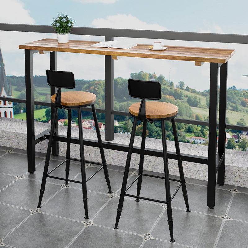Modern Rectangle Pub Table Set Trestle 1/3 Pieces Solid Wood Counter Height Set 3 Pieces: Table, 2 Stools Clearhalo 'Bar Furniture' 'furn' 'furn_home_bar_bar_sets' 'Furniture' 'Home Bars & Bar Sets' 'home_bar_bar_sets' 'Kitchen & Dining Furniture' 5899286
