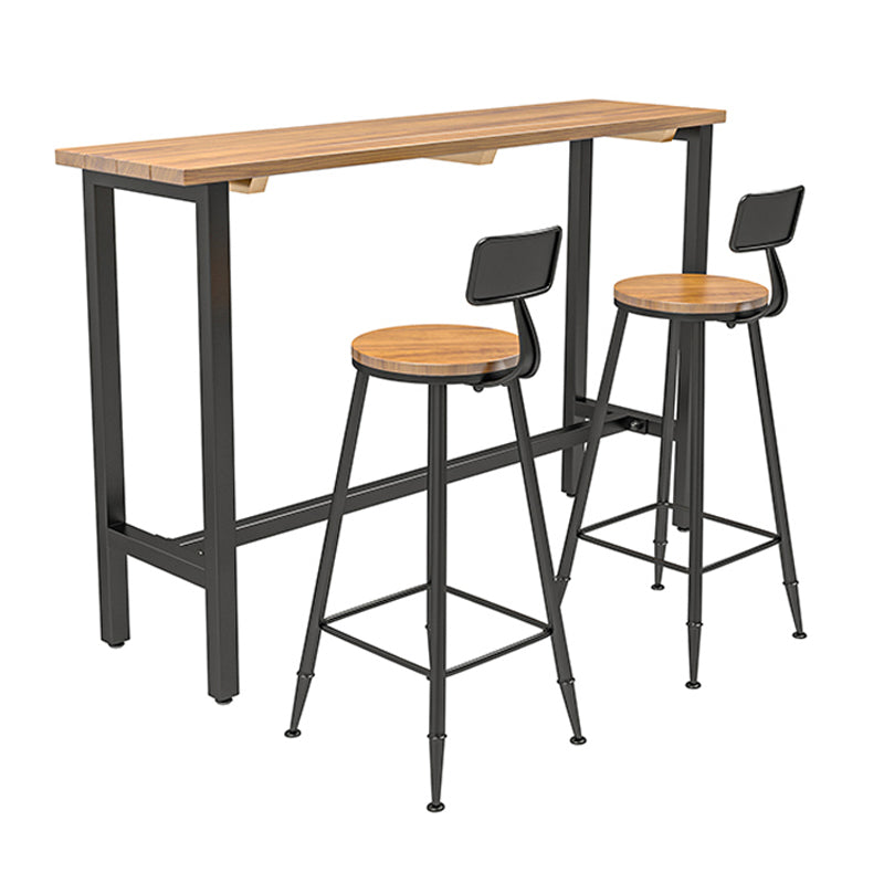 Modern Rectangle Pub Table Set Trestle 1/3 Pieces Solid Wood Counter Height Set Clearhalo 'Bar Furniture' 'furn' 'furn_home_bar_bar_sets' 'Furniture' 'Home Bars & Bar Sets' 'home_bar_bar_sets' 'Kitchen & Dining Furniture' 5899290