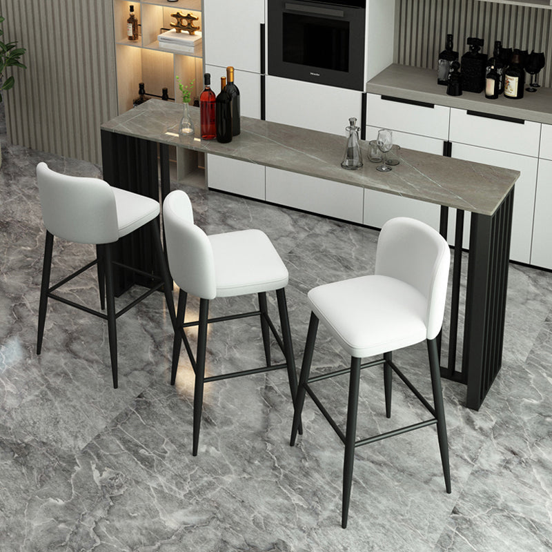 Industrielles 1/2/4-teiliges Bartisch-Set, rechteckiger Bartisch mit hohen Metallhockern