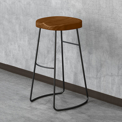 1/4/7 Pieces Modern Rectangular Pub Table Set Wooden Counter Table with Backless Stools Brown 30"H Stool (Single) Clearhalo 'Bar Furniture' 'furn' 'furn_home_bar_bar_sets' 'Furniture' 'Home Bars & Bar Sets' 'home_bar_bar_sets' 'Kitchen & Dining Furniture' 5899335