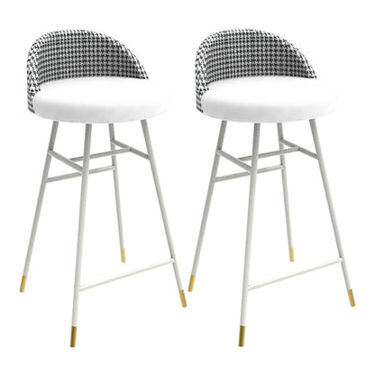 Indoor 1/2/3 Pieces Table and Stool Set Glam Trestle Stone Top Bar Table Set White 30"H Stools (Set of 2) Clearhalo 'Bar Furniture' 'furn' 'furn_home_bar_bar_sets' 'Furniture' 'Home Bars & Bar Sets' 'home_bar_bar_sets' 'Kitchen & Dining Furniture' 5899409