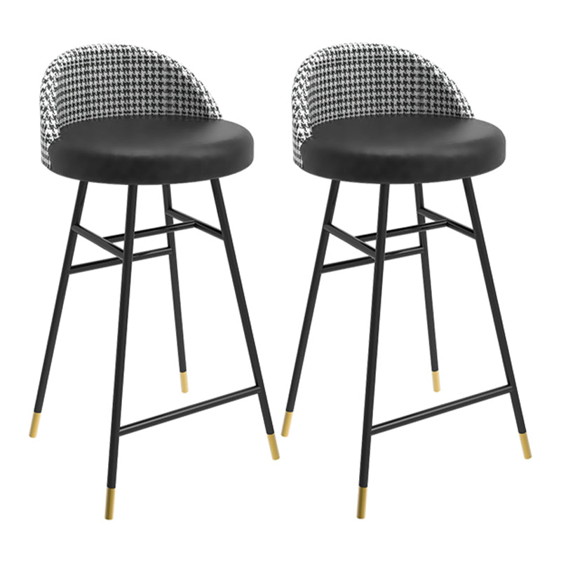 Indoor 1/2/3 Pieces Table and Stool Set Glam Trestle Stone Top Bar Table Set Black 30"H Stools (Set of 2) Clearhalo 'Bar Furniture' 'furn' 'furn_home_bar_bar_sets' 'Furniture' 'Home Bars & Bar Sets' 'home_bar_bar_sets' 'Kitchen & Dining Furniture' 5899411