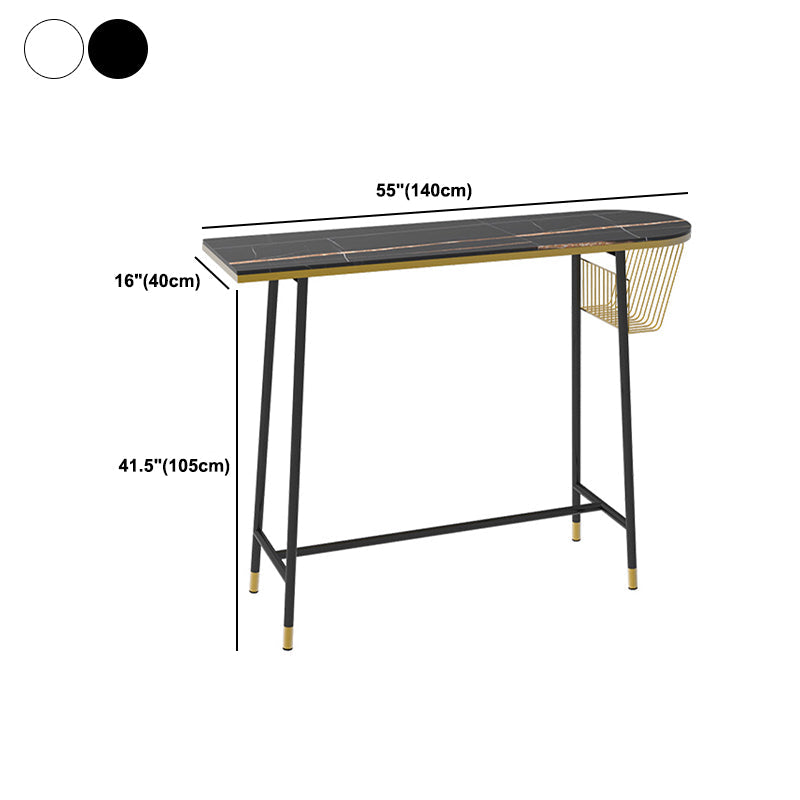 Indoor 1/2/3 Pieces Table and Stool Set Glam Trestle Stone Top Bar Table Set Clearhalo 'Bar Furniture' 'furn' 'furn_home_bar_bar_sets' 'Furniture' 'Home Bars & Bar Sets' 'home_bar_bar_sets' 'Kitchen & Dining Furniture' 5899422